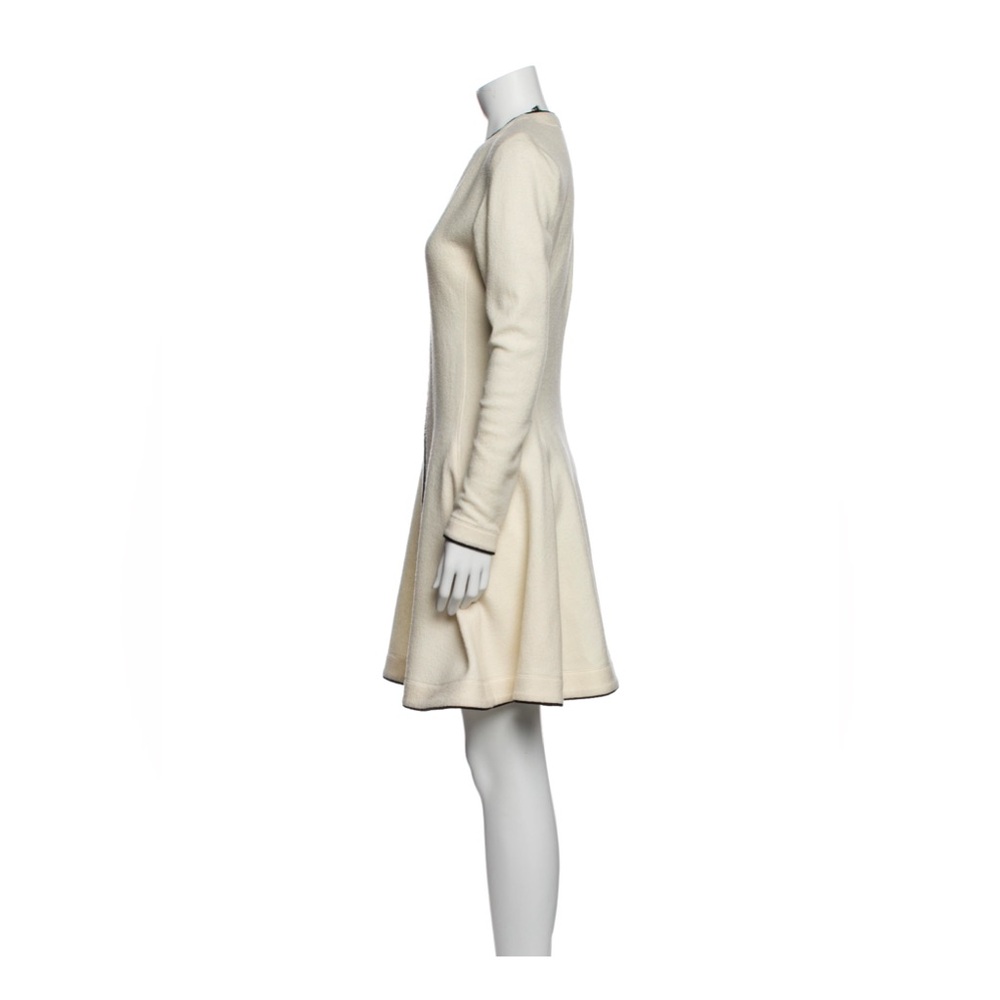 Ermanno Scervino Cream Midi Dress with Black Trim - Picture 2 of 6